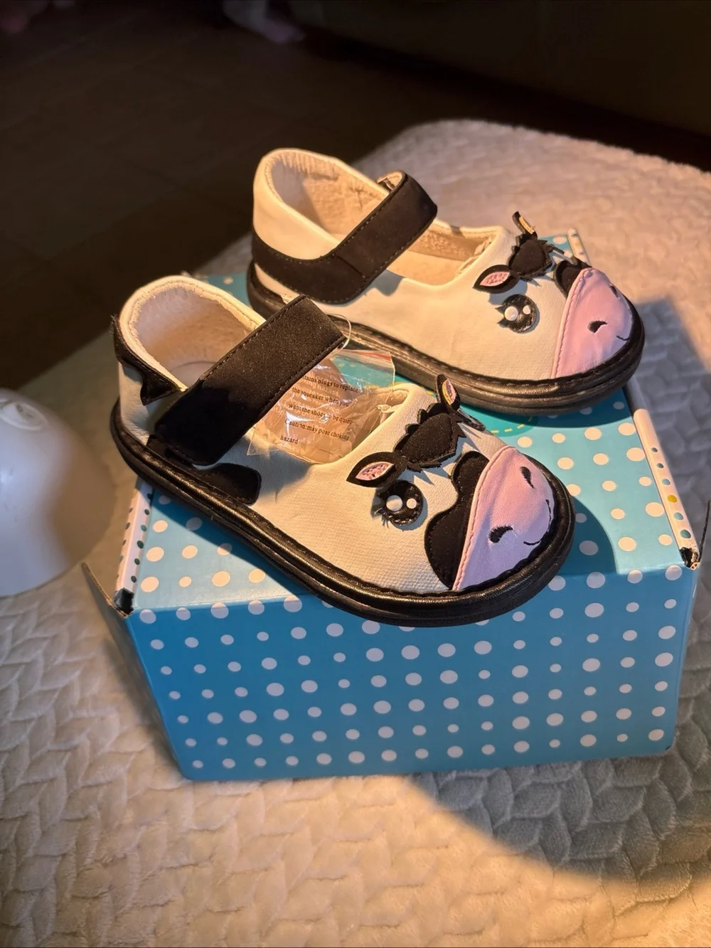 Wee Squeak Bessie Moo Cow  Toddler Squeaky Shoe Size 11 NIB